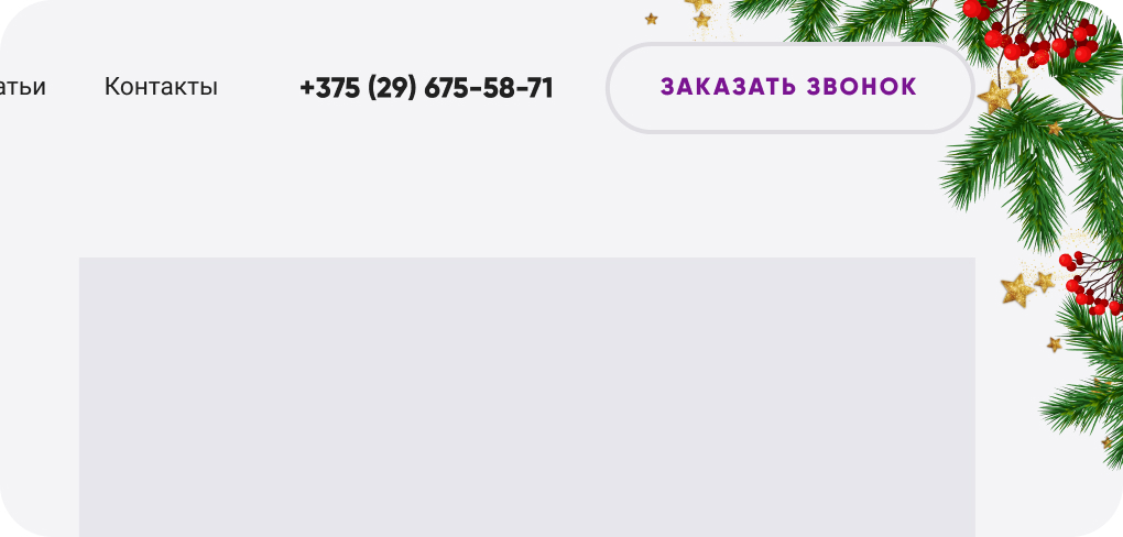 Декор в углу сайта